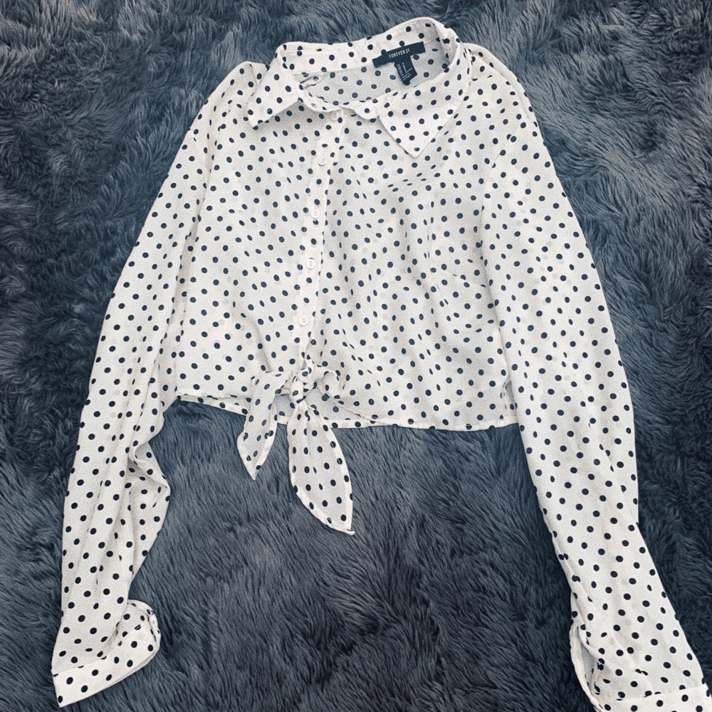 Polka Dot Button Up Blouse